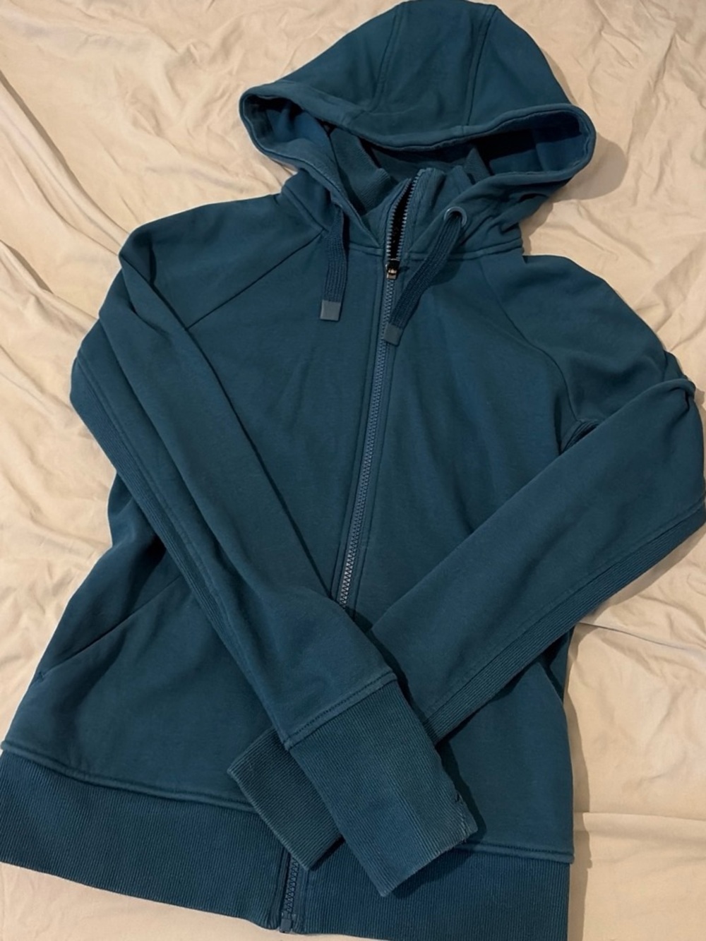 Athleta Teal Full-Zip Hooded Jacket